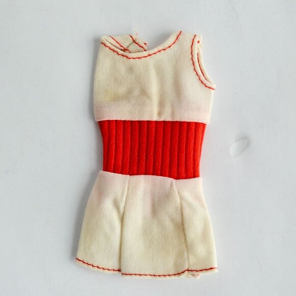 Mattel Barbie 1974 Free Moving Romper White Red - Picture 1 of 3